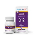Superior Source No Shot Vitamin B12 Metilkobalamin 2500 mcg, Quick Dissolve MicroLingual tablete, 90 Število, Aktivna oblika B12, Podpira proizvodnjo energije, Podpora živčnega sistema, Ne-GMO
