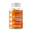Vitamatski vitamin brez sladkorja D3 50.000 i.e. tedenski dodatek - Glumi na osnovi pektina - kapsule vitamina D za kosti, zobe in imuno podporo (50000 i.e.)