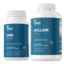 Dr. Tobias Lung Health & Psyllium Daily Supplements, Lung Cleanse & Detox Formula, Podpira zdrave Bowel gibanja s Psyllium Husk, Vitamin C, Butterbur, Quercetin, Daily Fiber in Lung dodatek