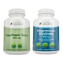 Čisto holistični Hawthorn Berry 665mg + Magnezijev Glicinat 400mg + 150 Kapsule & 270 tablet - Vegan Bundle - izdelan v ZDA