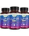 Nested Naturals Luna Otroci spanje dodatek - za otroke & Melatonin Občutljivi odrasli - Nežen zeliščni dodatek s kamilico, Melatonin, & Valerian - 180 Žvečljive tablete (60 na steklenico)