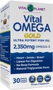 Vital Planet - Vital Omega Ultra Potent Wild Ujet Omega 3 ribje olje dodatek z 2350mg visoke moči Omega 3 Maščobne kisline dopolnila EPA in DHA za podporo zdravje možganov in srca 30 Mehkužci
