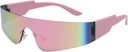 Crazy Feng Trendy brez robov Futuristični ovinek okoli sončnih očal ženske moški,Cyberpunk visor sončna očala Shades modna očala