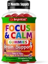 BrightKids Focus & Calm Gummies za otroke z Ashwagandha – Podpira pozornost, Koncentracija, Sprostitev, Mood & Energija – Naravni stres Relief dodatek, Okusno Berry Flavor, Vegan, 60 dni dobave