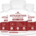 Astaksantin in likopen 70 mg,Astaksantin dodatek s fosfatidilholinom, luteinom in zeaksantinom, zmogljivi antioksidanti (180 kapsul)