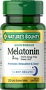Bounty melatonin narave, spodbuja sprostitev in spanje, 100% brez drog pomoč za spanje, 3 mg, 120 hitro raztopi tablete