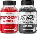 Tart Cherry (90 Gummies) Sečne kisline raven podpora močan antioksidant z zeleno seme in aktiviran Charcoal (60 Gummies) Zdrava Detox & Cleanse - Formulirana iz organskih kokosovih školjk - ZDA Made