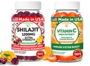 Lunakai ZDA Made Shilajit & Vitamin C Visoka moč Gummies Bundle – Energy and Immune Support – Non-GMO & Delicious