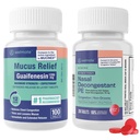 WELMATE Respiratorni Relief Bunded: Največja moč Guaifensin 1200 Mg Mucus Relief (100 Bi-Layer Tablets) + Fenilefrin HCl 10 mg Nasal Decongestiv PE (200 tablet) Sinus, Cold & Alergy Podpora