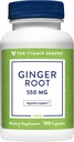 Vitamin Shoppe Ginger Root 550MG, celoten zeliščni dodatek, ki podpira prebavljanje in pomirjanje (100 kapsul)