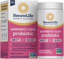 Renew Life Ženske probiotične kapsule, Podpira pH ravnovesje za ženske, vaginalne, urinske, prebavne in imunskega zdravja, L. Rhamnosus GG, Mlekarna, Soja in Gluten-free, 90 milijard CFU - 30 Ct