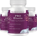 Body Kitchen Pro-Elastin 1000 mg Elastin dodatek, zmanjšanje znakov staranja, izboljšano zdravje kože, čvrstost in elastičnost, manj gube, Veggie Caps (Pack 3)