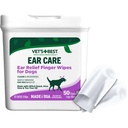 Vet's Best Ear Relief Finger Bricks, Uho čiščenje Finger Brisanje za pse, Sooths & Deodorzes, 50 Odstranljive pasje robčke