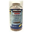Kirkland Podpis 100% mešanica divjega ribjega olja z divjim aljaškim lososovim oljem 180 EPA 120 DHA 1000mg - 360 Enteric Softgels