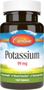Carlson - kalij, 99 mg, spodbuja živčno zdravje in delovanje mišic, 100 tablet