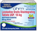 Ohm Loratadine 10 mg Alergija Medicina - ne Drowsy All Day Alergy Relief, 24 ur Antihistaminik, oralno razkrojijo tablete, učinkovito lajšanje, za starosti 6 in up - 30 grof