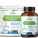 Zazzee Myo-Inositol Kapsule in Myo-Inositol prašek, 100% Pure, Premium stopnje, Vegan, Ne-GMO in vse naravne