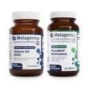 Metagenike Bunde - D3 5000 & PhytoMulti brez železa - 120 Mehkužci D3 5000 za imuno podporo, zdravje kosti in srca - 120 tablet PhytoMulti brez železa za splošno zdravje in staranje