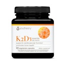 Youteory K2D3 - Podpora za zdravje kosti in srca - Združi vitamin D3 in vitamin K2 - mlečni izdelki, soja in gluten brez - 60 vegetarijanskih kapsul