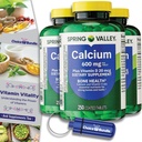 Choice Bundle Spring Valley Calcium Plus Vitamin D Tablete 600 mg 250 Ct 3 pk (750 skupaj) + “Vitamin Vitality” Vodič & Tablete Kontejner (5 izdelkov)!