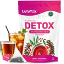 LULUTOX Detox čaj - Slimming čaj z Dandelion in ginseng za podporo ciljev za detox čiščenje, Flat Trebuh, Napenjanje, Zdrava teža in Prebavljivo zdravje - Ženske in moški - Breskova aroma (28 Servis)