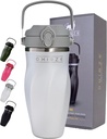 Shaker steklenica za mešanice beljakovin – dvojno stensko nerjaveče jeklo, za pretrese, smoothies, Cocktails – Leak-Proof, 26oz, Bakreno izolirani Blender Cup, BPA-free Brez mešanja orodja potrebno, (Arctic Pearl)