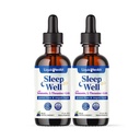 LIQUIDHEALTH Sleep Well Liquid Melatonin, L-Theanine dodatek naravna pomoč za spanje, padec spanca hitreje, ostati spal dlje - ZDA Made, Vegan, Sladkor brez, brez zdravil, ne-GMO Spray kapljice (2 paket)