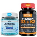 Vitamin D3 20.000 i.e. + K2(MK7) 200mcg, L-metilFolat 15mg in metil B12