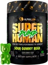Alpha LION Superhuman Pump Pre Workout Powder, Nootropic Caffeine & Stim Free Preworkout dodatek, Nitric Oxide Booster, Muscle Gainer, Energy & Focus (42 Servings, Sour Gummy Bear)
