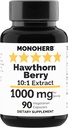 MONOHERB Hawthorn Berry Extract 1000 mg - 90 vegetarijanskih kapsul
