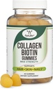 Kolagen Gumiji za ženske Podpora staranja (Max moč - Izboljšana z biotin, Vitamin C, cink, in vitamin E (Dolgost za ženske in moške) 60 Las, koža, in nohti Vitamini (Non-GMO) z dvojnim lesom