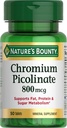 Bounty krom pikolinat narave, podpira maščobe, beljakovine in sladkor Presnova, mineralna dopolnila, 800 mcg, 50 tablet