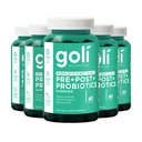 Goli Nutritional Supplement, Pre+Post+Probiotics Gummy - 300 Count - Prvi 3-v-1 Gluten-free, Vegan, Non-GMO, in Gelatin-free.