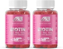 MB One Biotin Gumies-High Potency-zdrave lase, kože in nohte krepitev, Vitamin B7, (10000 Mcg) Non-GMO, pektin na osnovi, za otroke in odrasle, Jagodna naravna aroma 2 Pack