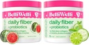Belli Welli Daily Fiber Supplement Bundele - Cucumber Limete Mint & Watermelon - s kolagen, probiotiki in elektroliti - osvežilne okusi Wellness, 32 Total Servings