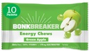 Bonk Breaker Energy Chews, Dairy-free, Gluten-free sestavine za zagotavljanje hitro energijo in fokus, 1 Box of 10 Packets, Green Apple