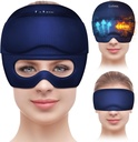 Migrena Relief Cap z gel Maska za oči, glavobol Relief Cap Ledena glava Ovit Vroče in hladno terapijo klobuk, Migrena Cap Gel Cap za glavobol Puffy oči Sinus in Tension Stress Relief (modra)