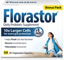 Florastor Daily Probiotic Supplement za ženske in moške, dokazano za podporo prebavnega zdravja, Saccharomyces Boulardii CNCM I-745 (54 kapsul), pakiranje po 4