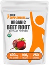 BulkSupplements.com Izvleček korenske pese v prahu - Pesa korenski prah, dodatek dušikov oksid - Vegan & Gluten Free, 400mg na serviranje, 100g (3.5 oz) (Pack of 1)