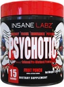 Insane Labz Psihotik, visoko stimulant Pred vadbo prahu, Extreme Trajna energija, Fokus in vzdržljivost z Beta Alanine, Kreatin Monohidrat, DMAE, 15 Srvgs, Sadni Punch