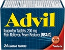 Advil Pain Reliever in znižanje telesne temperature, Ibuprofen 200 mg za lajšanje bolečine - 24 Obložene tablete