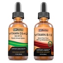 SBR Nutrition D3+K2 in B12 Bunde Vitamin D3K2 (MK7) Tekoče kapljice, Peppermint 1oz 