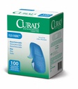 CURAD Food Service Metal Detektable Blue Fabric Adhesive Bandages 3/4" x 3", Paket 100