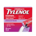 Otroški Tylenol Dissolve Packs for Pain Relief, Fever Medication, 160 mg acetatfen, Barvilo brezplačno, Otroški puder Packets for Cold & Flu Symptom Relief; Wild Berry Flavor, 30 ct.; Pakiranje po 1