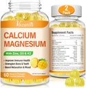 Kalcijev magnezijev cink Gumiji z vitaminoma D3 in K2, visoka absorpcija Magnezijev glicinat Kalij za imunski in mirni razpoloženj, veganski mango in ananasov okus 120
