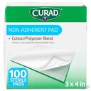 CURAD Sterilne neobvezne padce (paket 100), 3"x4", za nežno povijanje ran in absorpcijo brez zabadanja