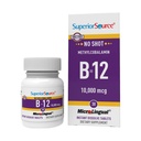Superior vir No Shot Metilkobalamin B-12 10000 μg - Vitamin B-12 za podporo proizvodnji energije, zdravje možganov in splošno dobro počutje - Podjezične tablete za hitro absorpcijo - 30 raztopitev tablete