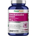 NusaPure Umckaloabo 4:1 ekstrakt, 60 mg ekvivalent 240 mg Veggie Caps 200 število (ne-GMO, Vegan)