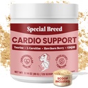 Taurine Supplement for Dogs – Heart Health & Circulation Support – Powder Formula with L-Carnitine, CoQ10 & Organic Hawthorn Berry – 120ct