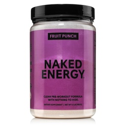 Naked Fruit Punch Energy - Čisti pred trening dopolnilo za moške in ženske, Vegan prijazno, Brez dodanih sladil, Barve ali arome - 30 Servinges
